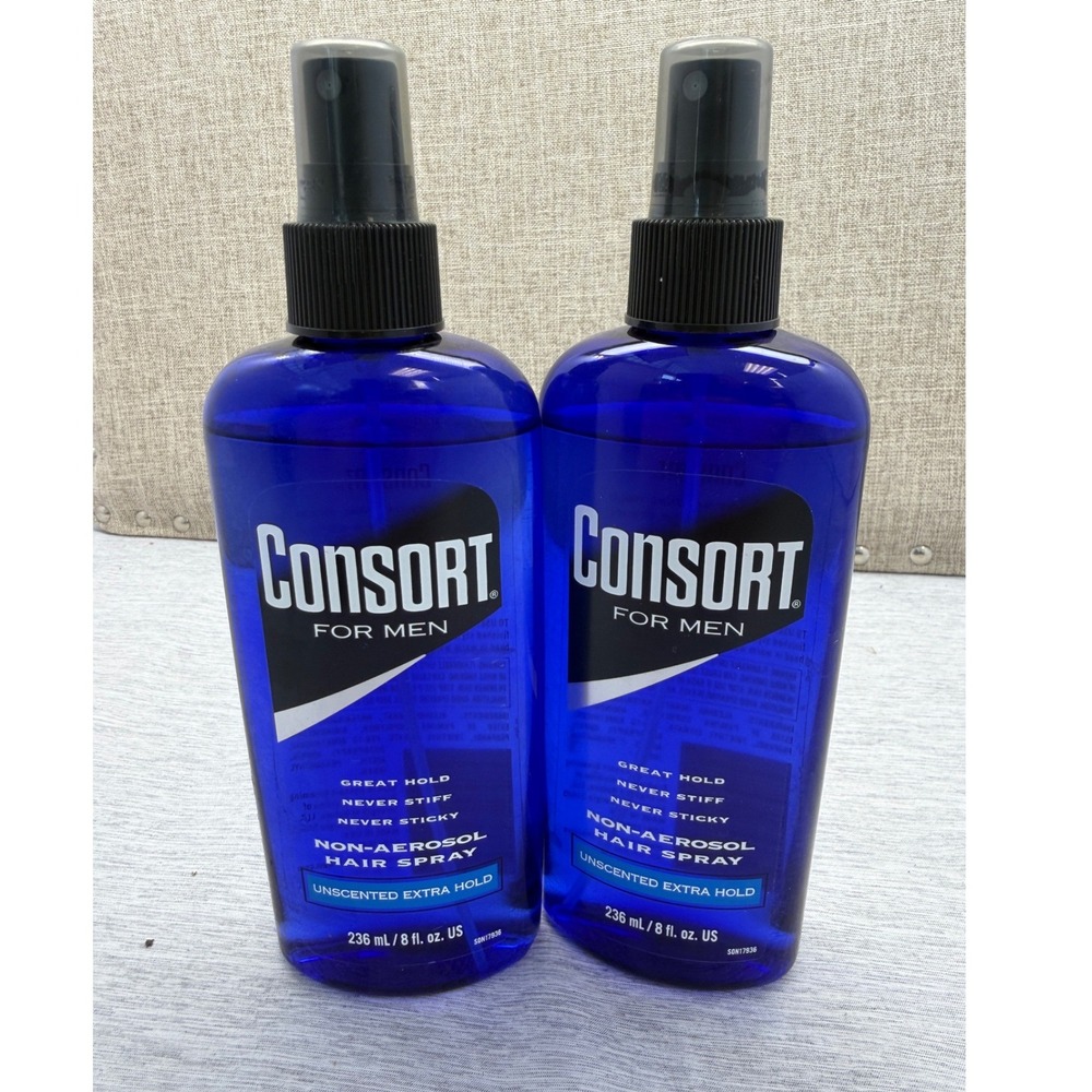 2 Pack Consort For Menβ Non-Aerosol Hair Spray Unscented Extra Hold 8oz Bottles
